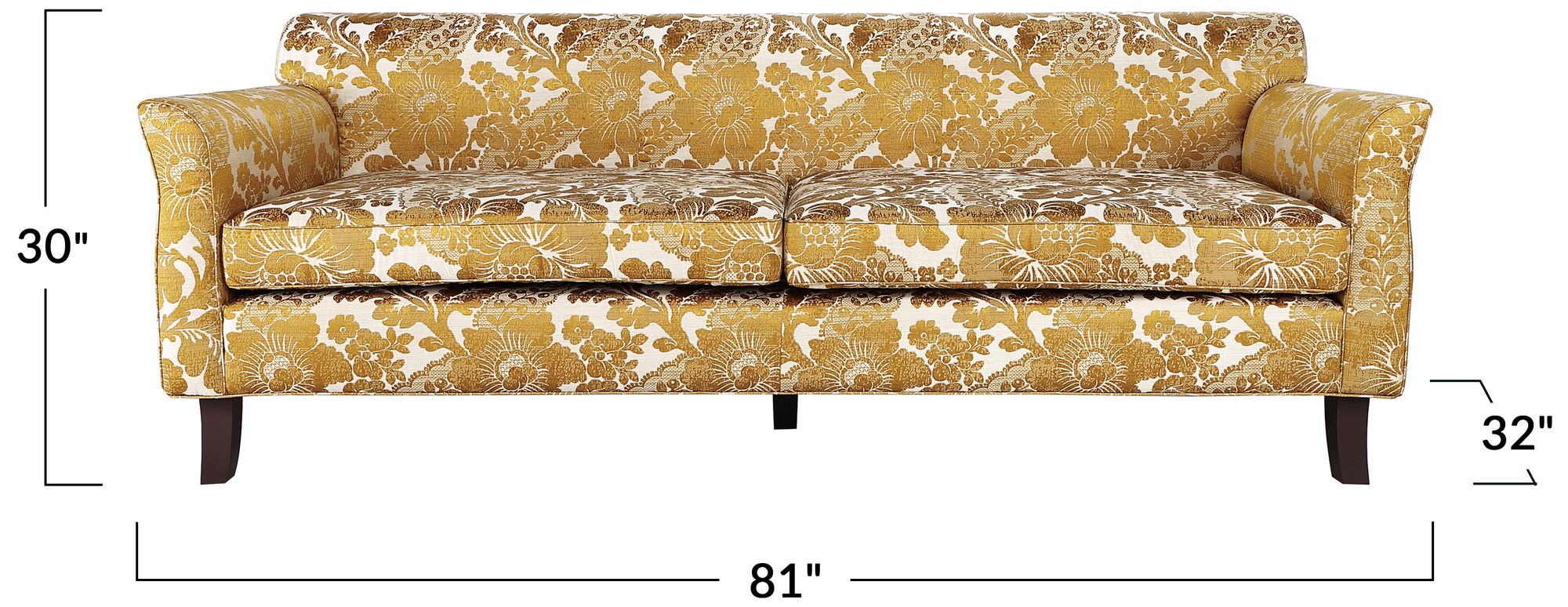 Image 3 Gold Damask Polyurethane Sofa with Pine Wood Frame more views