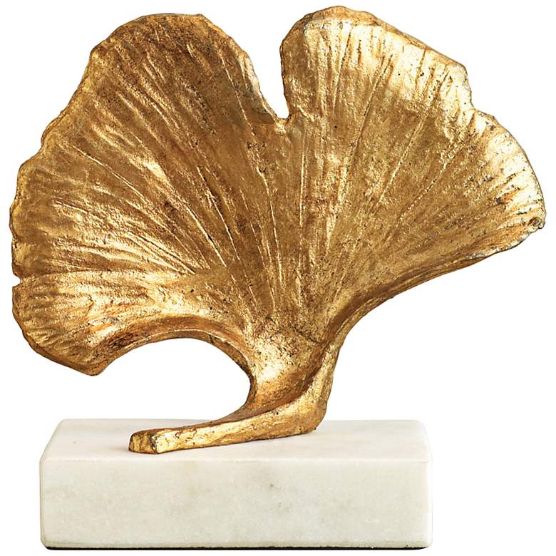 Image 2 Gold Decorative 7 1/2" Wide Ginkgo Leaf Sculpture