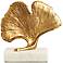 Gold Decorative 7 1/2" Wide Ginkgo Leaf Sculpture