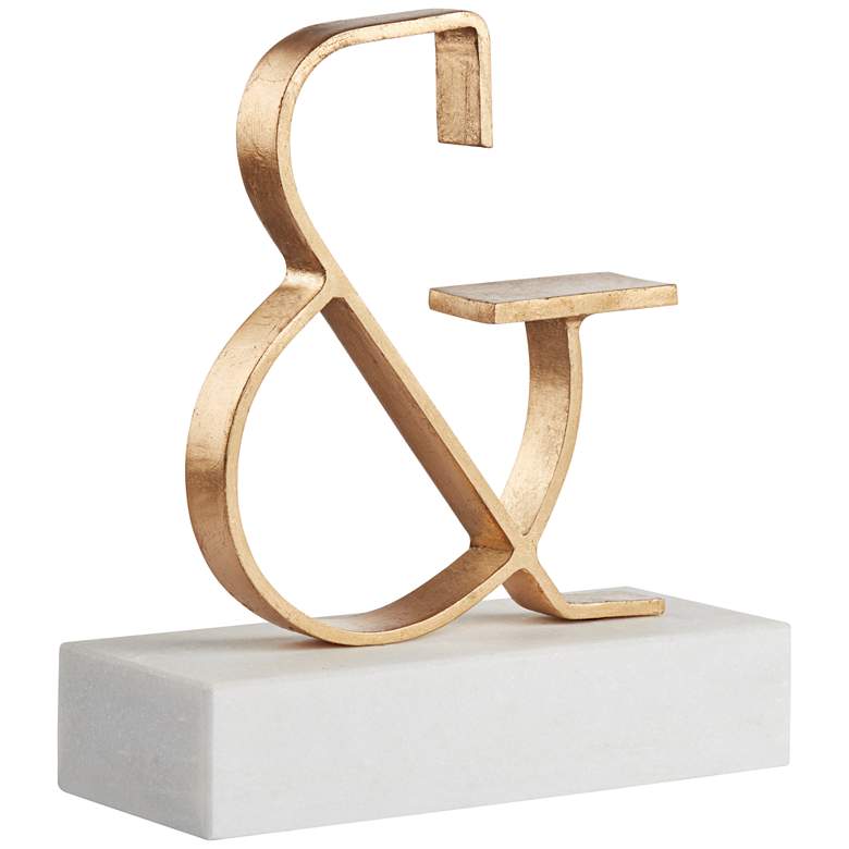 Image 1 Gold Decorative 9 3/4" Ampersand Sculpture