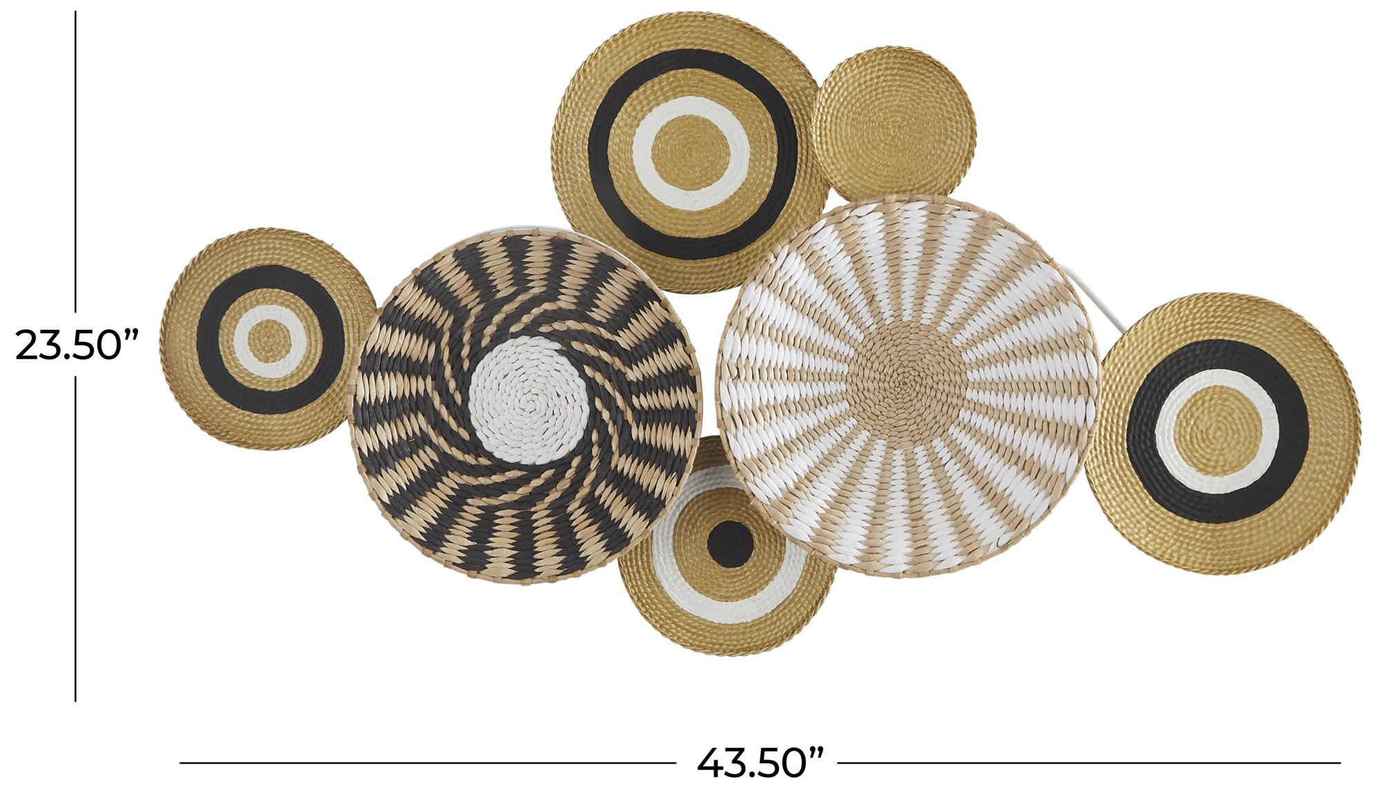 Image 6 Gold Dried Plant Bohemian Wall Decor, 44" x 3" x 24" more views