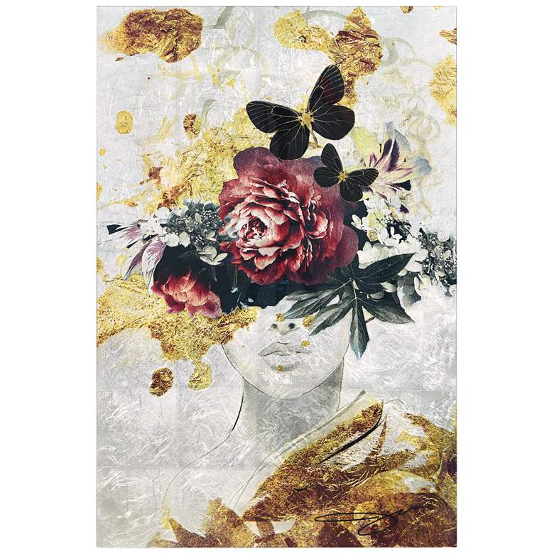 Image 2 Gold Elegance Reverse Printed Tempered Glass with Silver Leaf Wall Art