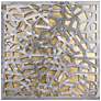 Gold Enigma 32" Square Silver Gold Leaf 3D Metal Wall Art