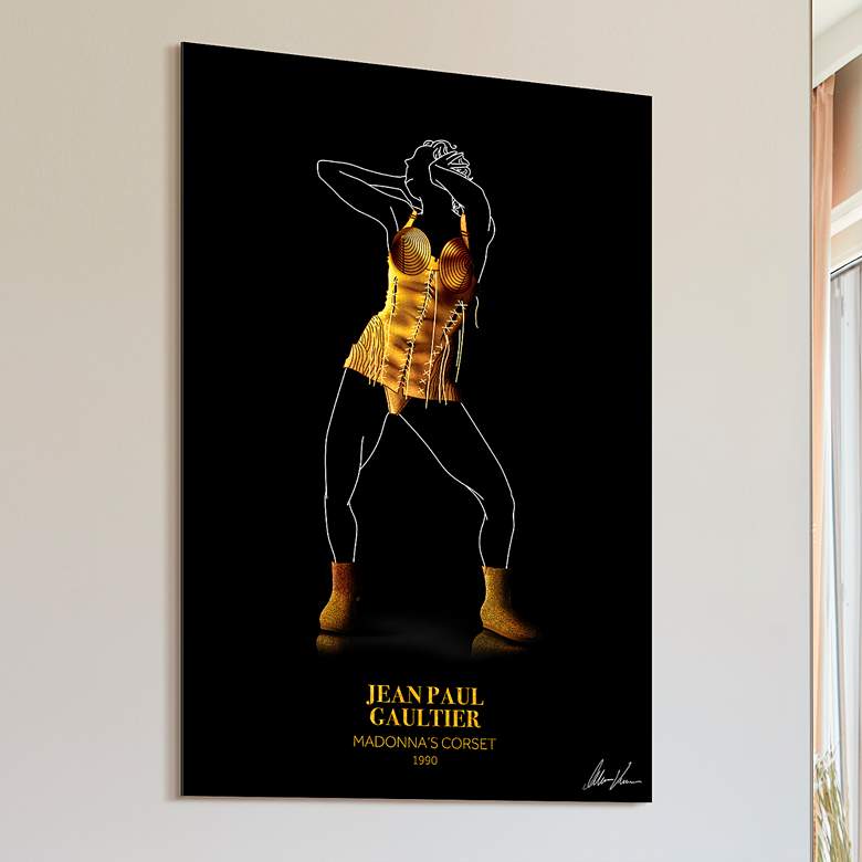 Image 1 Gold Fashion Look 48" High Printed Tempered Glass Wall Art