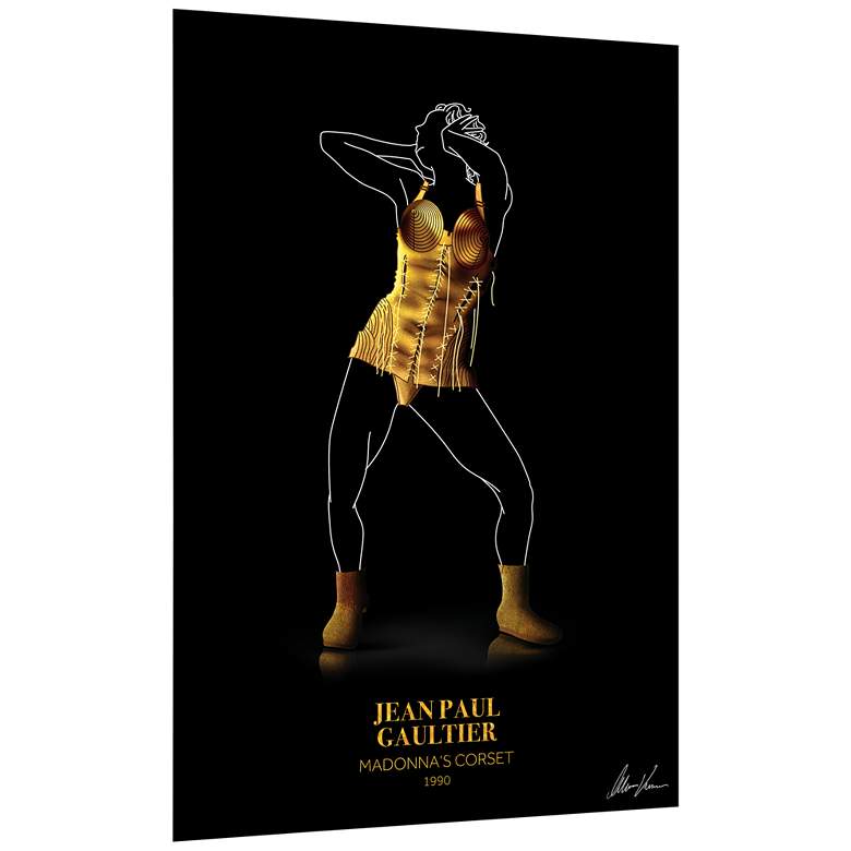 Image 3 Gold Fashion Look 48" High Printed Tempered Glass Wall Art more views