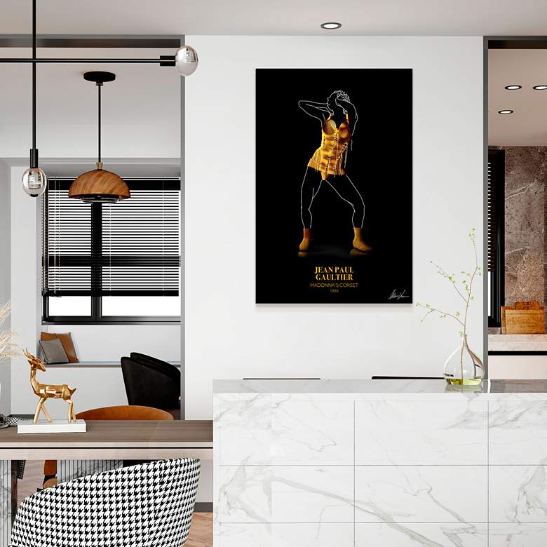 Image 4 Gold Fashion Look 48" High Printed Tempered Glass Wall Art more views