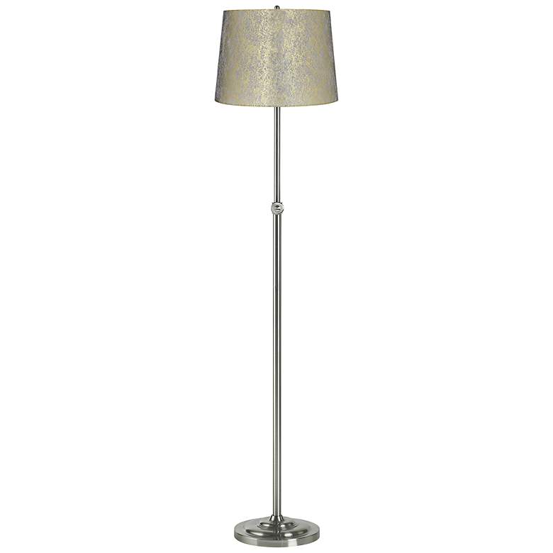 Image 1 Gold Fiber Brushed Steel Adjustable Floor Lamp