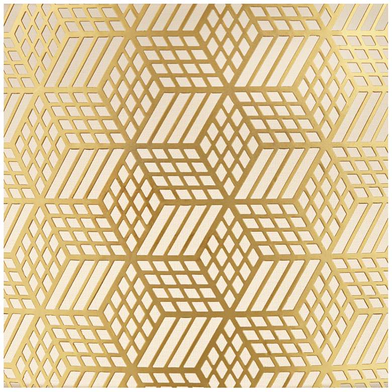 Image 2 Gold Finish Laser Cut Metal Drum Shade 17x17x10  (Spider) more views