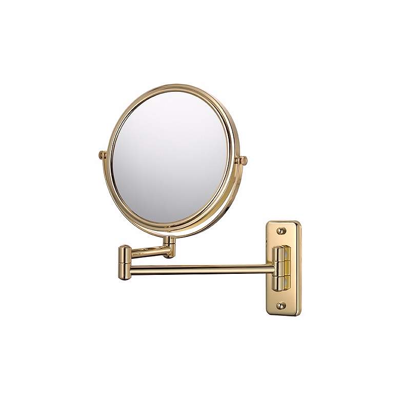 Image 1 Gold Finish Swing Arm Vanity Mirror