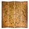 Gold Floral Wood Folding Screen