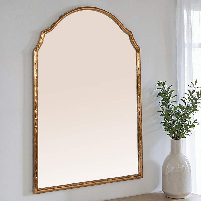 Image 1 Gold Framed Wall Mirror with Detailed Trim
