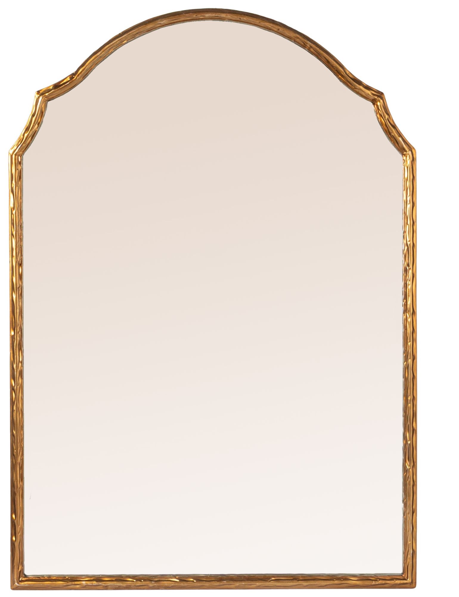 Gold Framed Wall Mirror with Detailed Trim