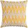 Gold Frayed Chevron 20" Square Decorative Filled Pillow