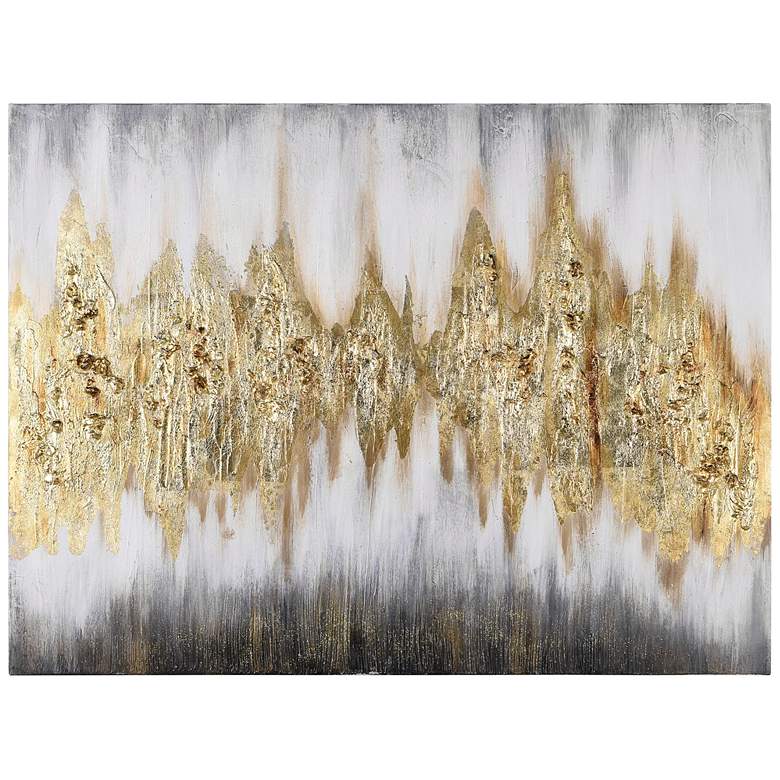 Image 2 Gold Frequency 40" Wide Textured Metallic Canvas Wall Art