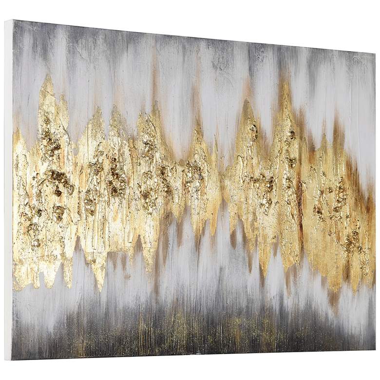 Image 5 Gold Frequency 40 inch Wide Textured Metallic Canvas Wall Art more views