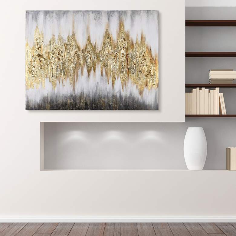 Image 7 Gold Frequency 40" Wide Textured Metallic Canvas Wall Art more views