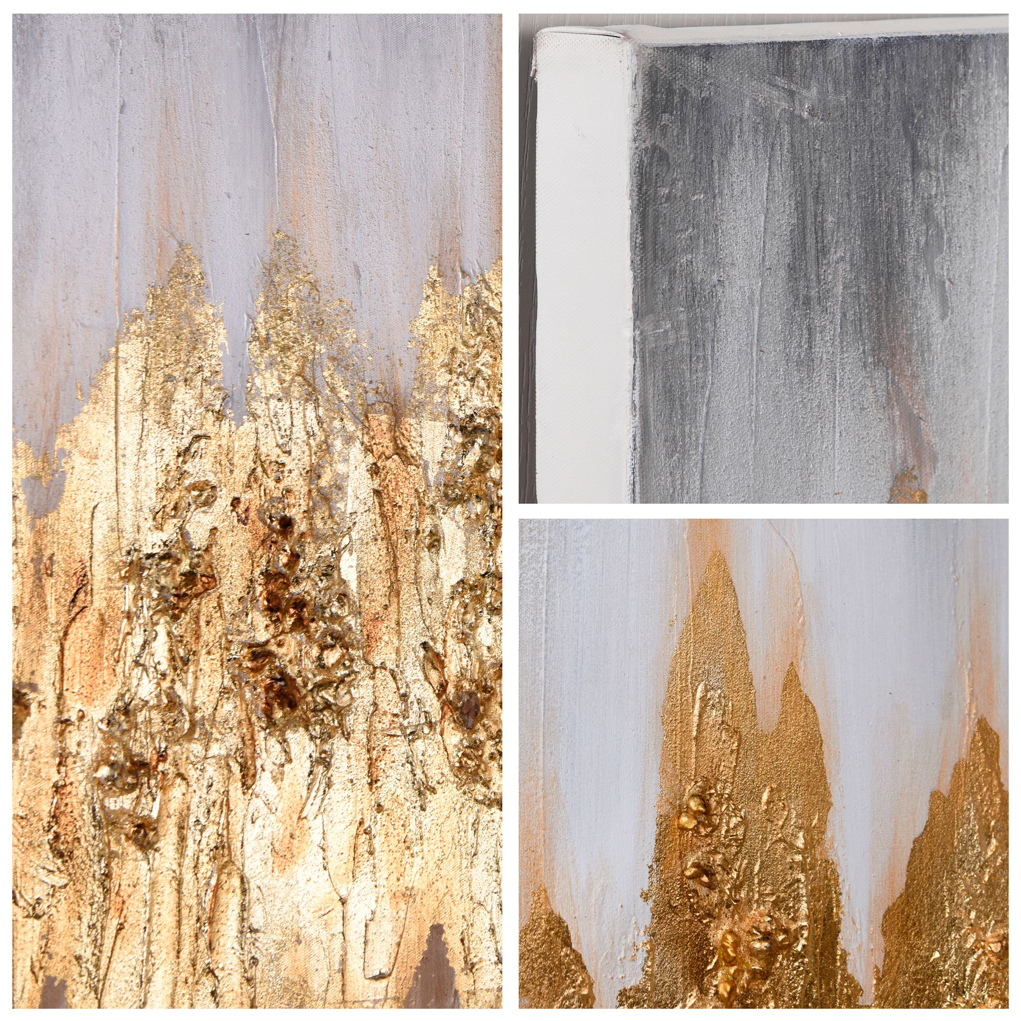 Gold Frequency 40" Wide Textured Metallic Canvas Wall Art in scene