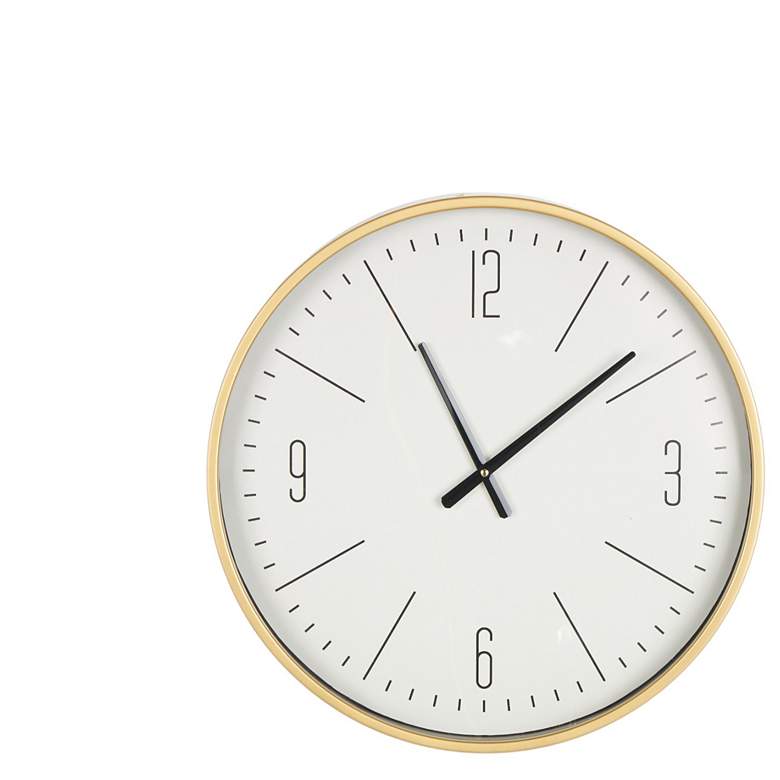 Image 1 Gold Glass Contemporary Wall Clock, 20" x 2" x 20"