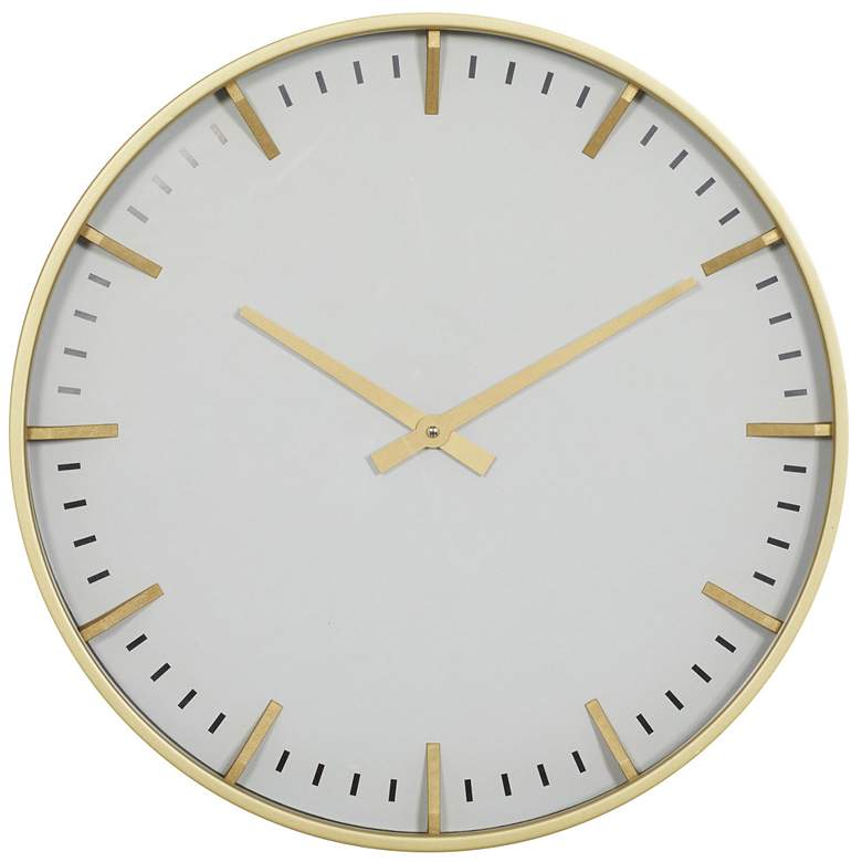 Image 2 Gold Glass Contemporary Wall Clock, 20" x 2" x 20"