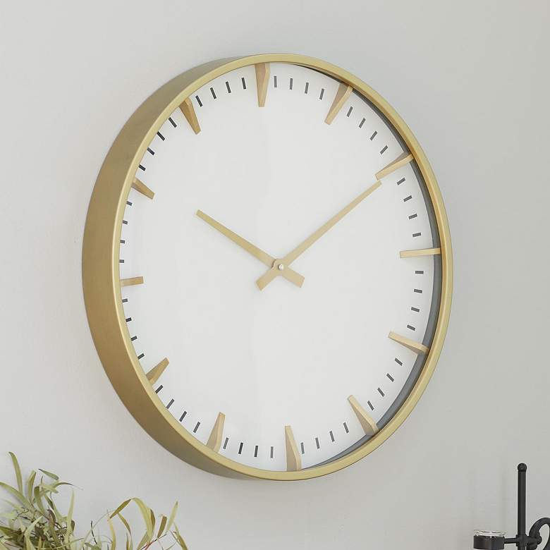Image 1 Gold Glass Contemporary Wall Clock, 20" x 2" x 20"