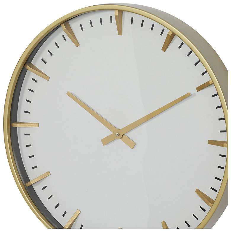 Image 4 Gold Glass Contemporary Wall Clock, 20" x 2" x 20" more views