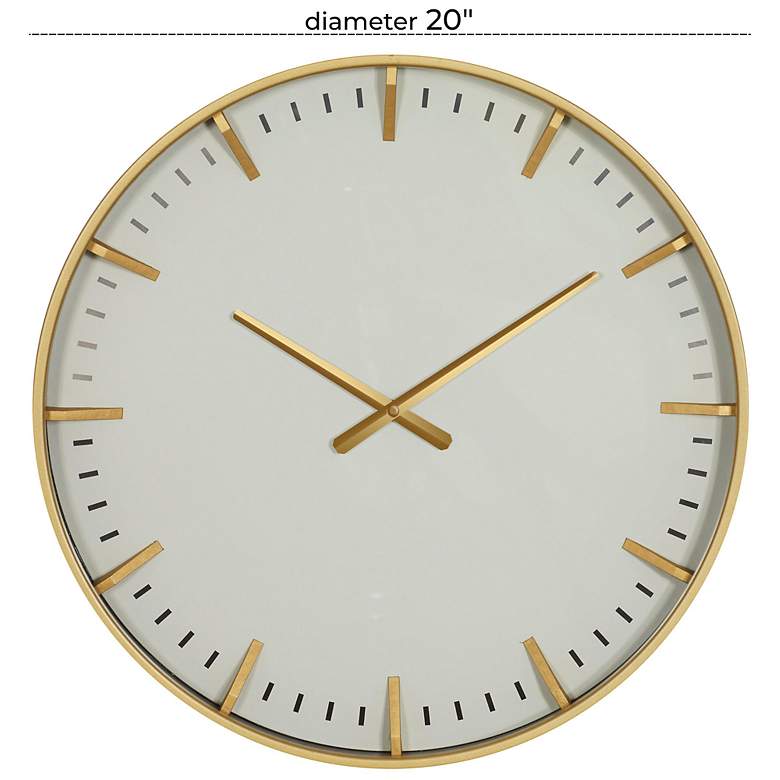 Image 7 Gold Glass Contemporary Wall Clock, 20" x 2" x 20" more views