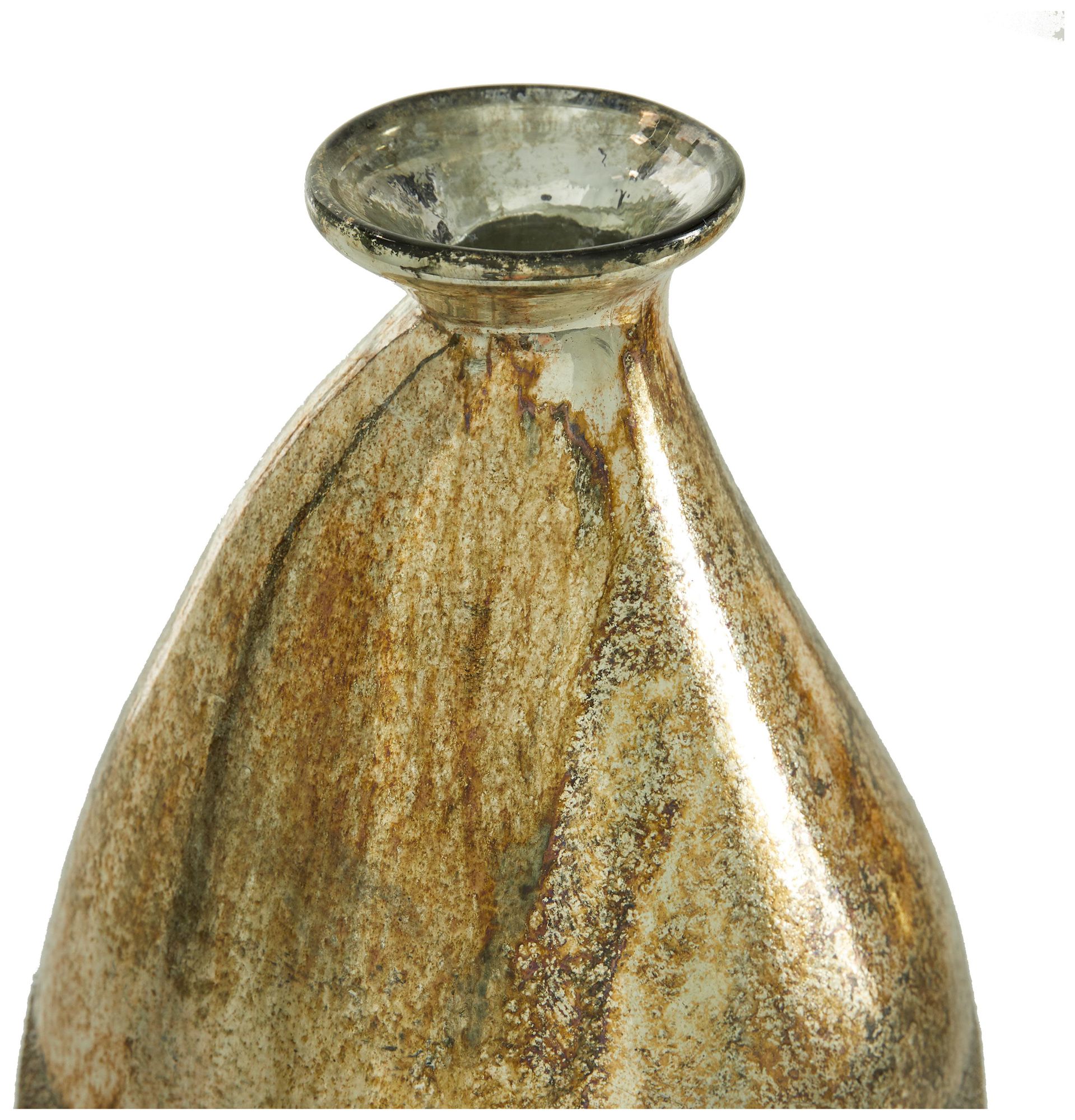 Image 4 Gold Glass Rustic Vase, S/2 12", 9"H more views