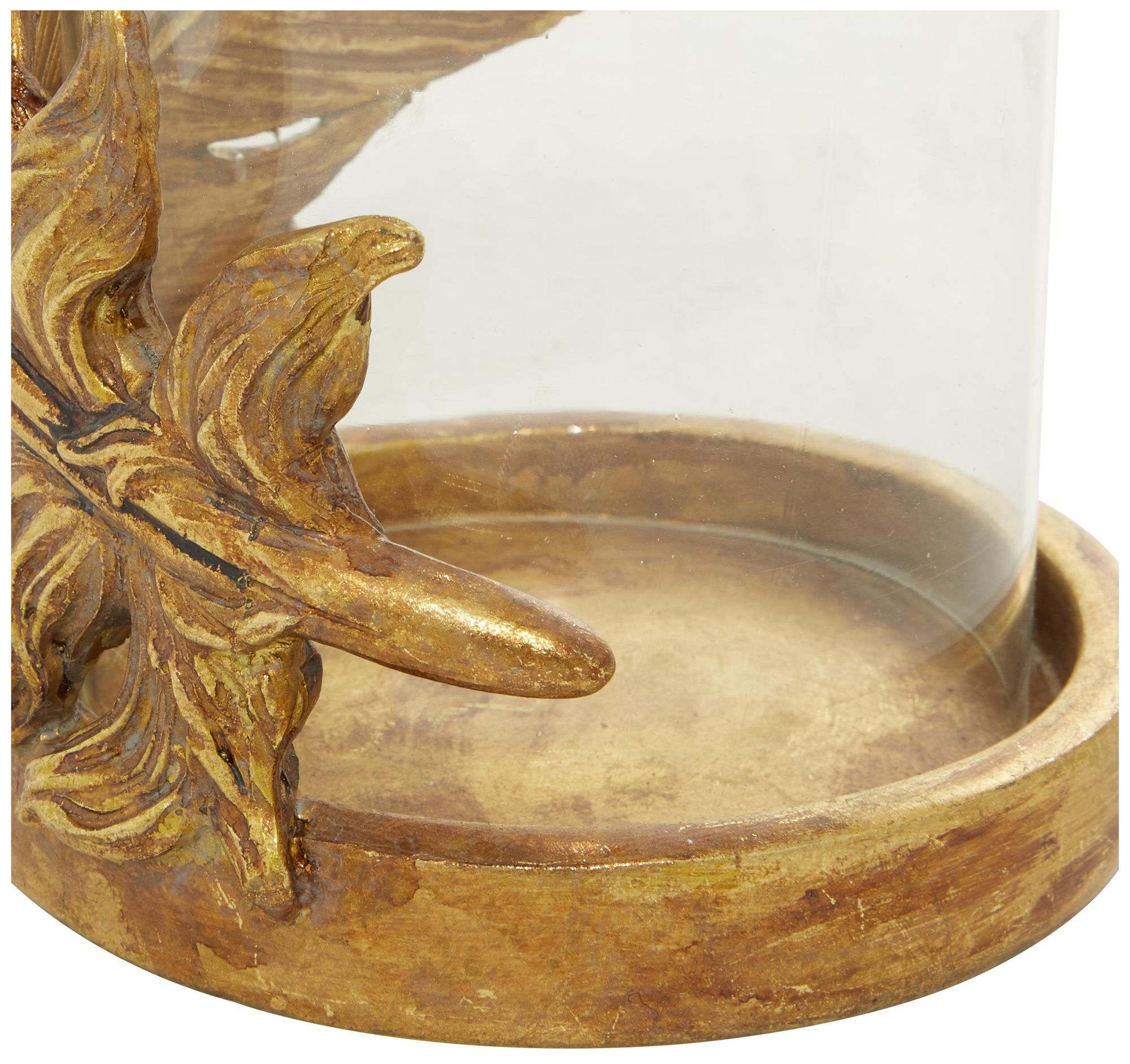 Image 3 Gold Glass Traditional Hurricane Lamp, 5" x 5" x 8" more views