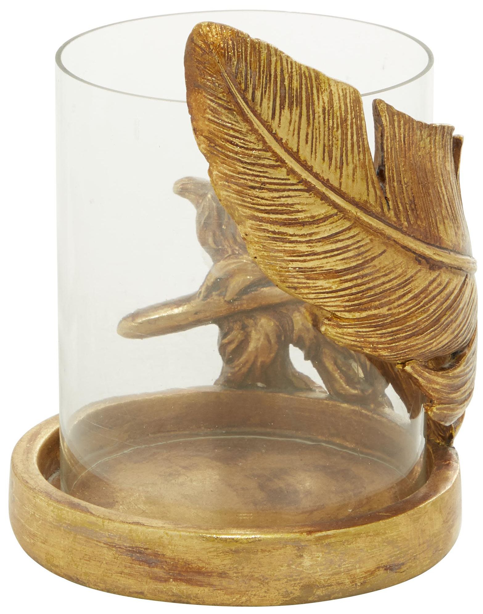 Image 5 Gold Glass Traditional Hurricane Lamp, 5" x 5" x 8" more views