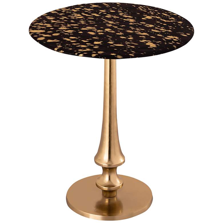 Image 3 Gold Goathide 16 inch Wide Aluminum Round Side Table