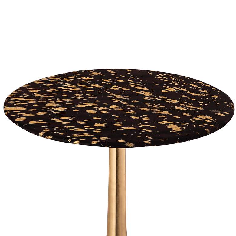 Image 4 Gold Goathide 16 inch Wide Aluminum Round Side Table more views