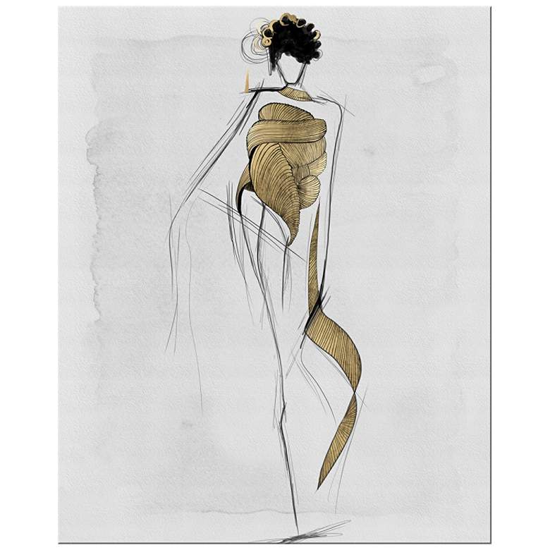 Image 1 Gold Gown 20" High Rectangular Giclee Canvas Wall Art
