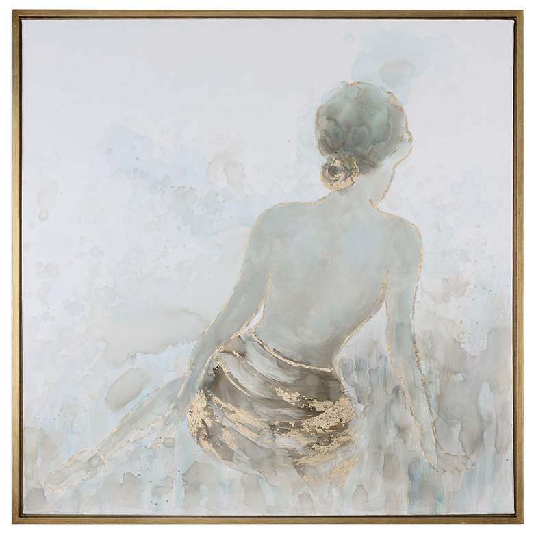 Image 2 Gold Highlights 49 3/4" Square Framed Canvas Wall Art