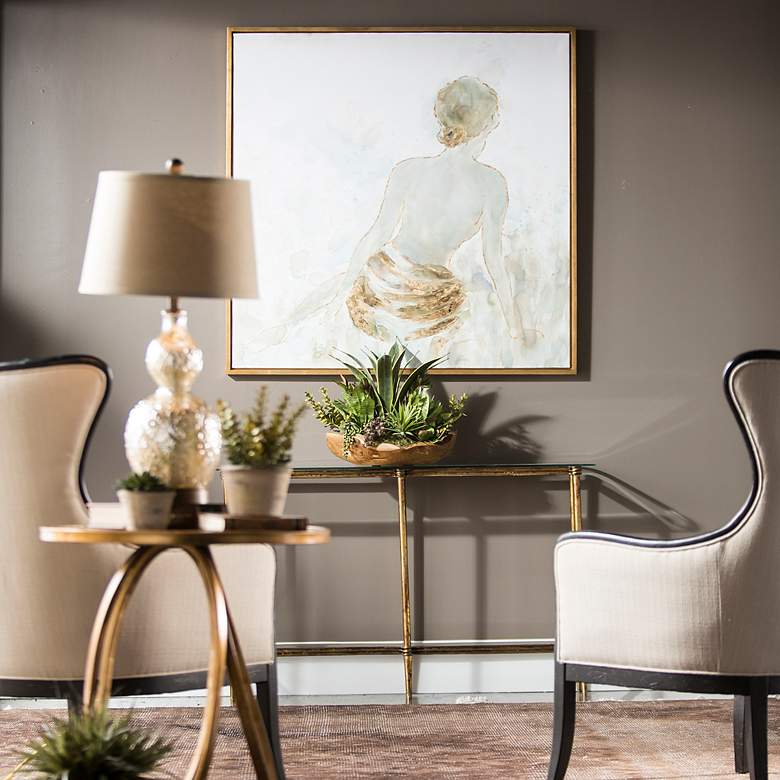 Image 3 Gold Highlights 49 3/4" Square Framed Canvas Wall Art more views