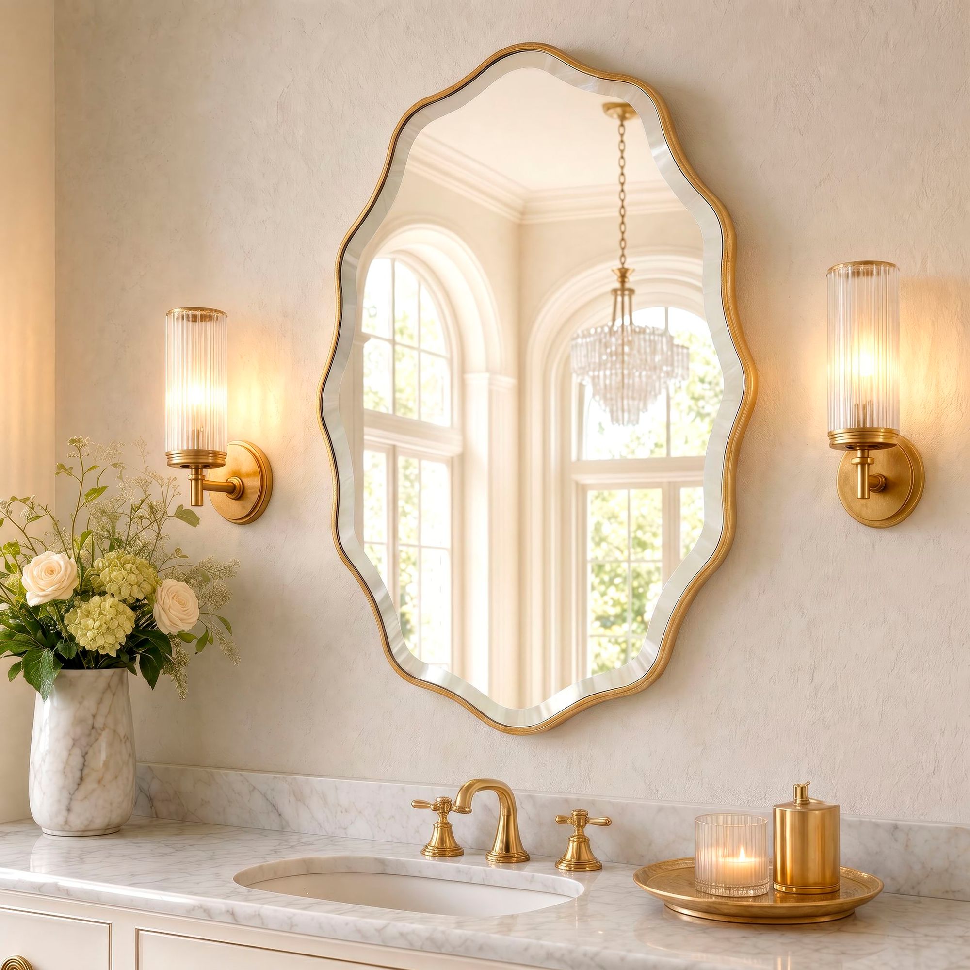 Gold Leaf 22" x 32" Wall Mirror