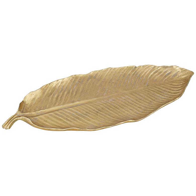 Image 1 Gold Leaf Shaped Decorative Tray