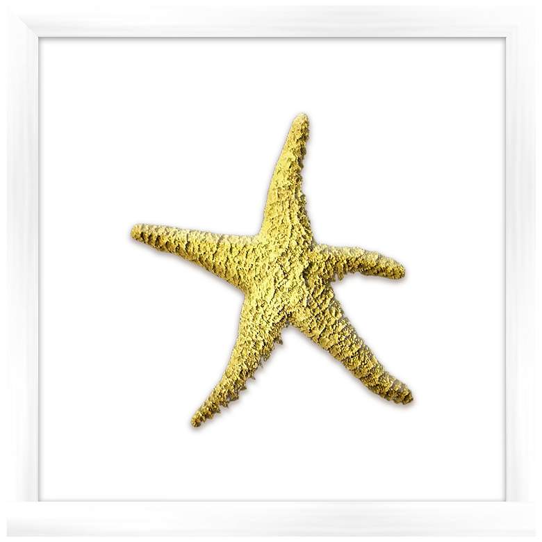 Image 1 Gold Leafed Starfish 16" Square Framed Wall Art