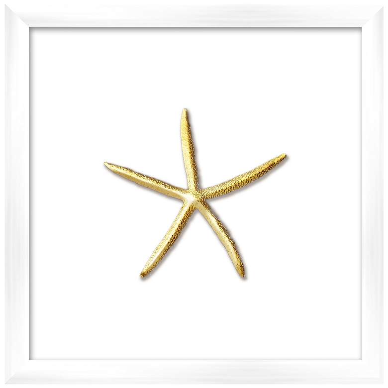 Image 1 Gold Leafed Thin Starfish 16 inch Square Framed Wall Art
