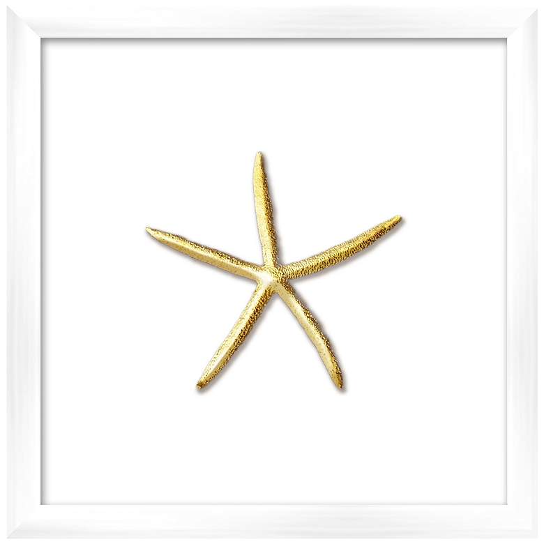 Image 1 Gold Leafed Thin Starfish 16" Square Framed Wall Art