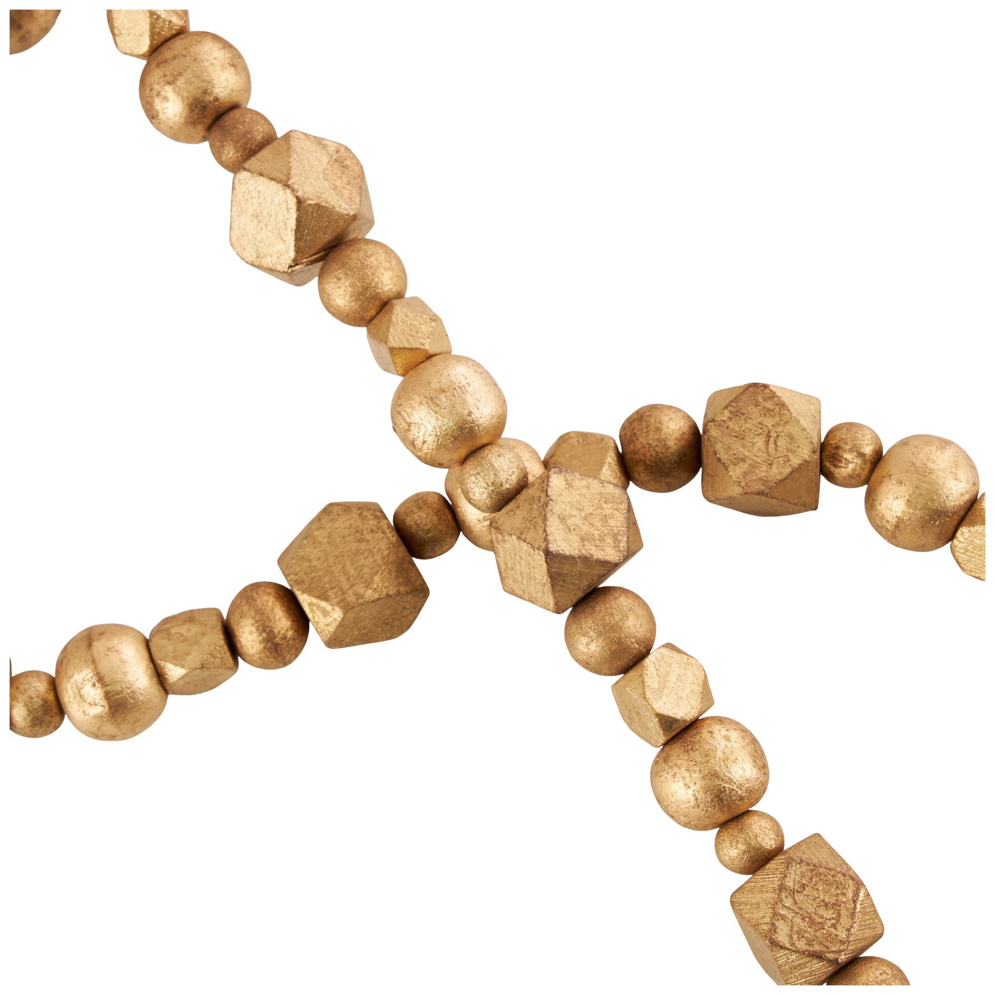Image 2 Gold Mango Wood Bohemian Garland with Tassel, 80" x 1" x 1" more views