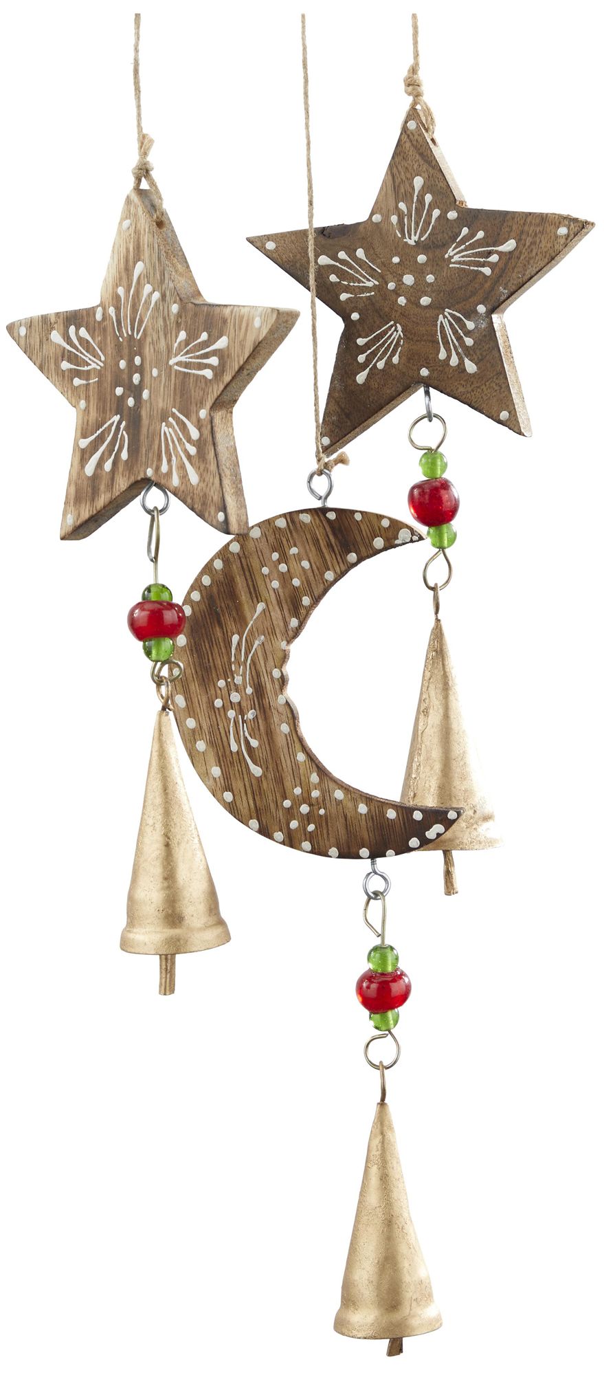Image 2 Gold Mango Wood Eclectic Windchime, 6" x 1" x 34" more views