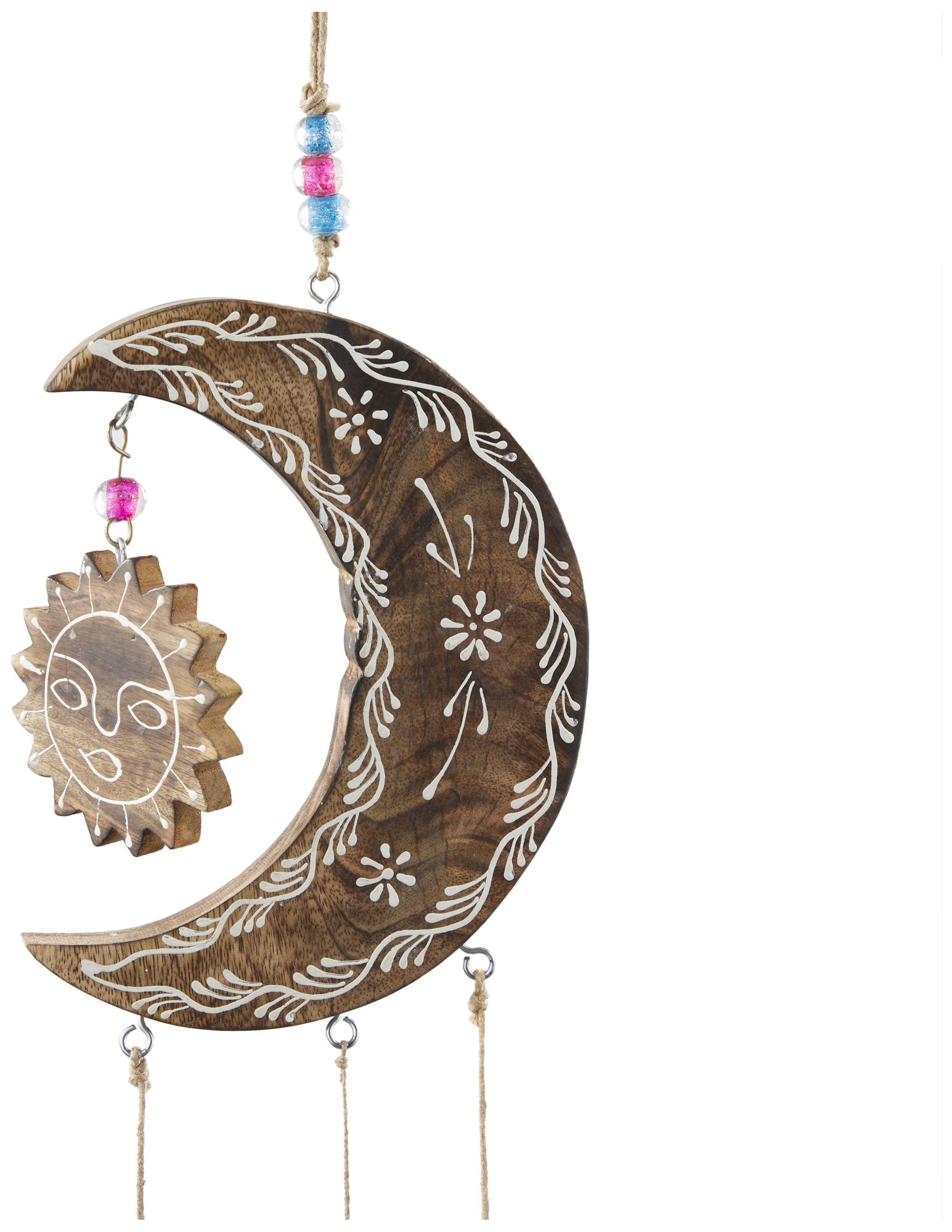 Image 3 Gold Mango Wood Eclectic Windchime, 6" x 1" x 34" more views