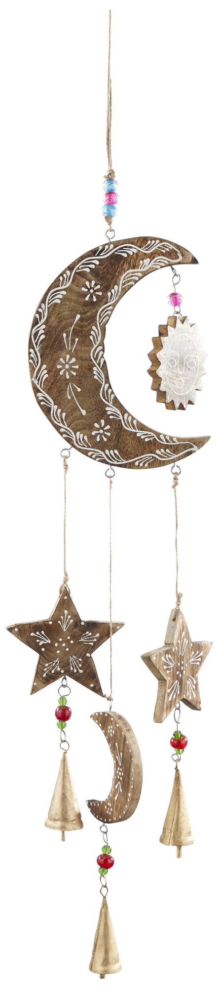 Image 5 Gold Mango Wood Eclectic Windchime, 6" x 1" x 34" more views