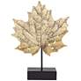 Gold Maple Leaf 16" High Metal Sculpture