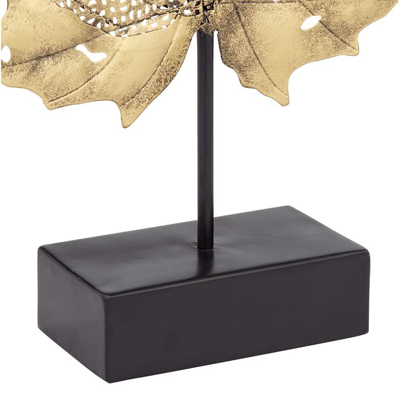 Image 3 Gold Maple Leaf 16 inch High Metal Sculpture more views