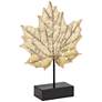 Gold Maple Leaf 16" High Metal Sculpture