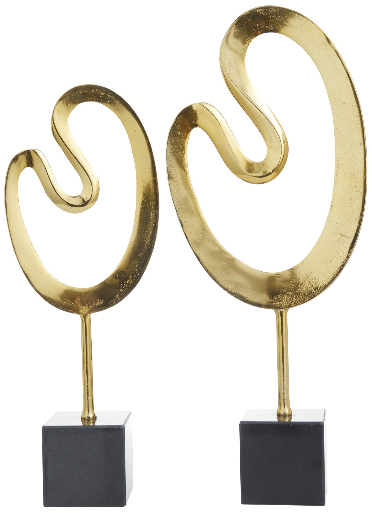 Image 5 Gold Marble Contemporary Sculpture, S/2 24", 21"H more views