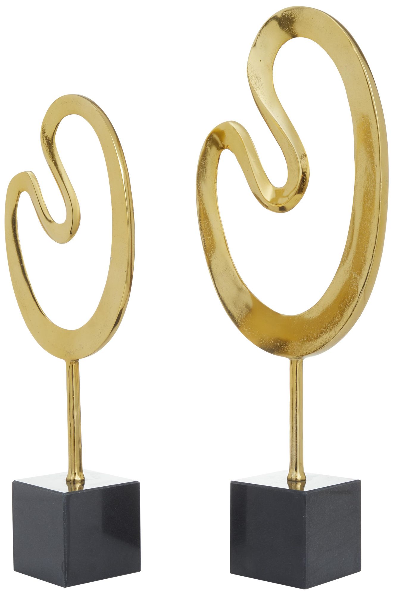 Image 6 Gold Marble Contemporary Sculpture, S/2 24", 21"H more views