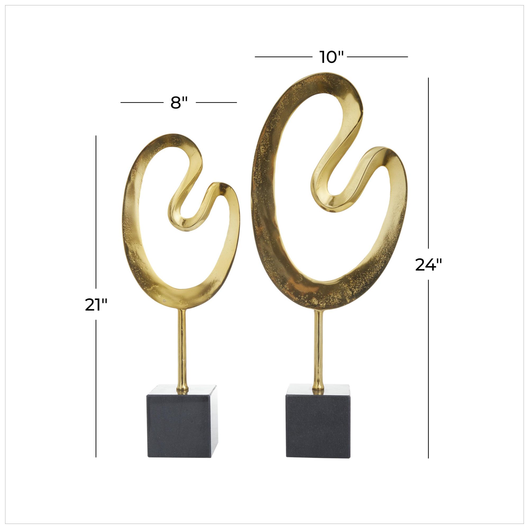 Image 7 Gold Marble Contemporary Sculpture, S/2 24", 21"H more views