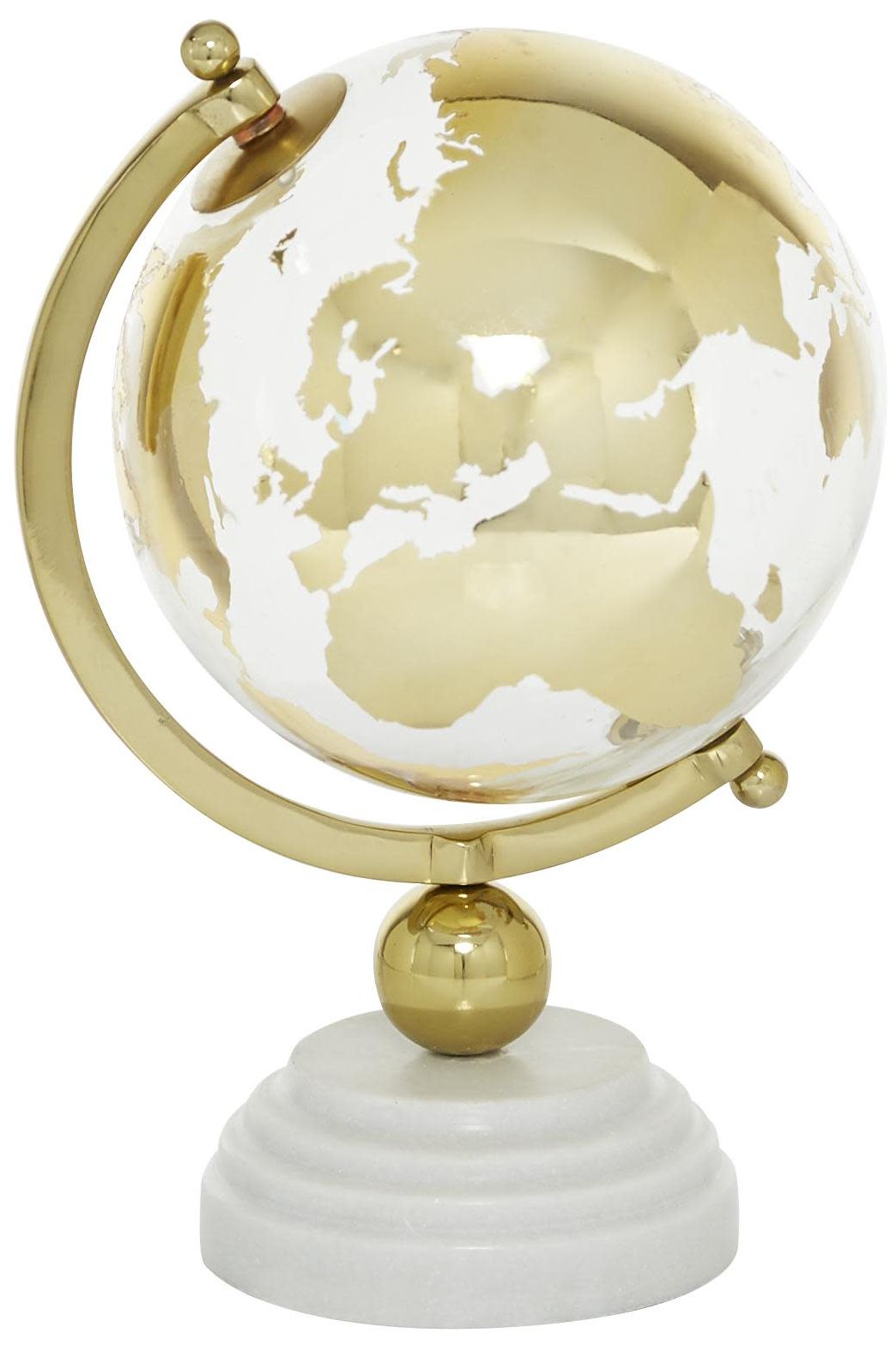 Image 2 Gold Marble Glam Globe, 8" x 8" x 13"